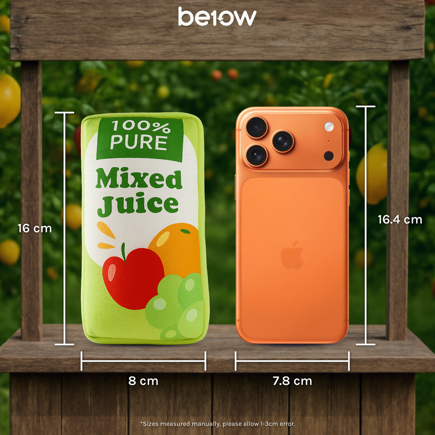 BE10W Fruit Juice Box Sippy Plush Dog Toy