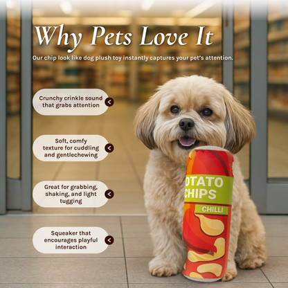 BE10W Dog Plush Toys Paws and Chips Bundle