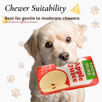 BE10W Dog Plush Toys 100% Pure Juice Box